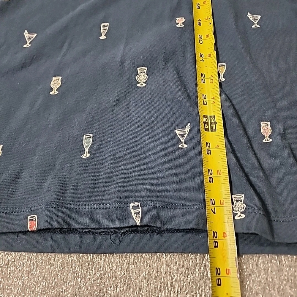 American Rag Cocktail Martini Allover Print Polo Shirt Blue Mens XXL - Picture 8 of 8